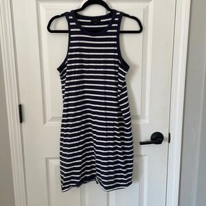 J. Crew navy white stripe dress